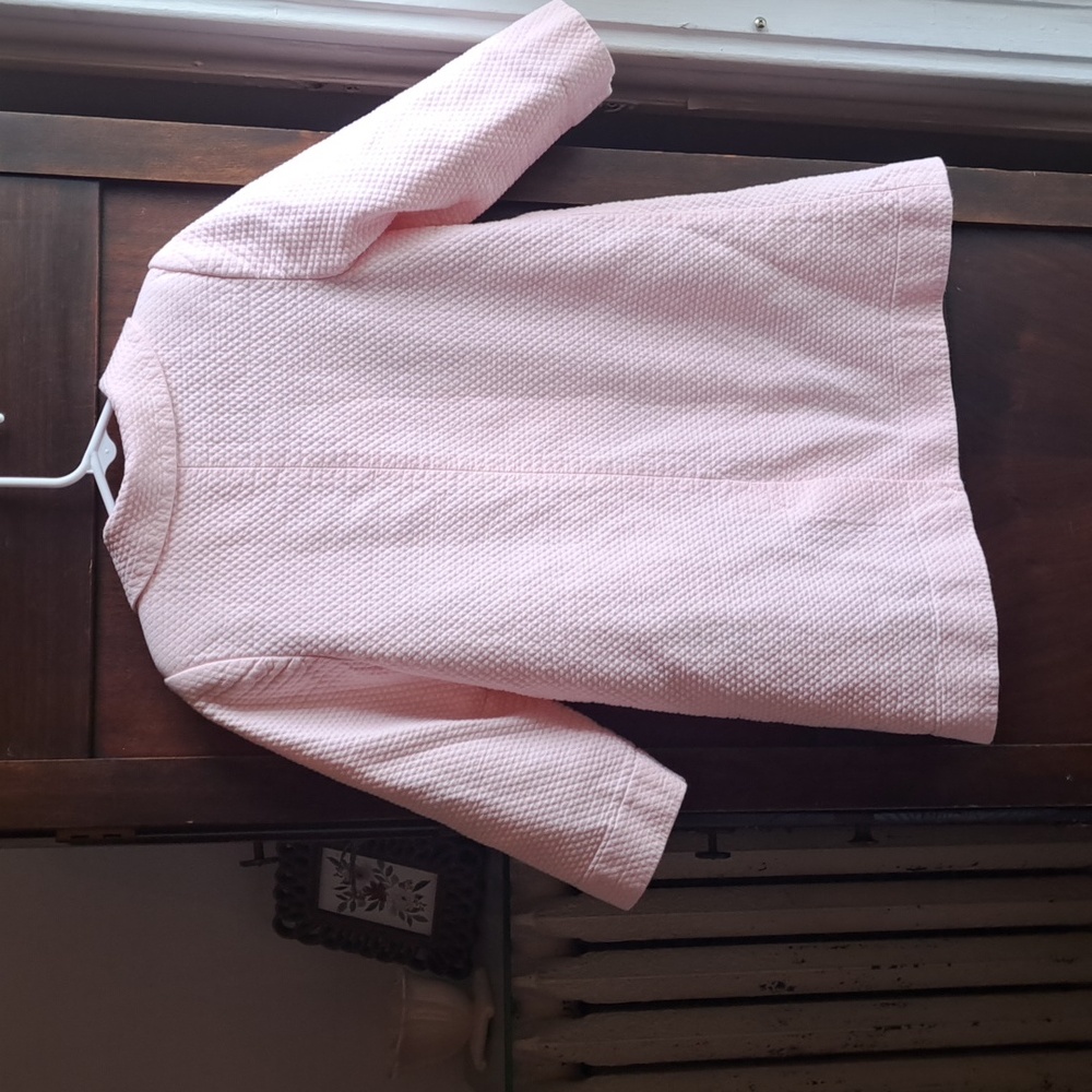 Janie and Jack girls size 2T-3T sift pink texured spring coat w floral lining - Picture 6 of 6